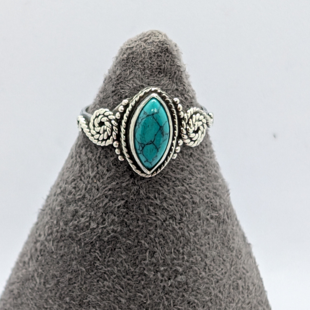 Turquoise Silver 925 Ring. Size 6.25 - Picture 1 of 10